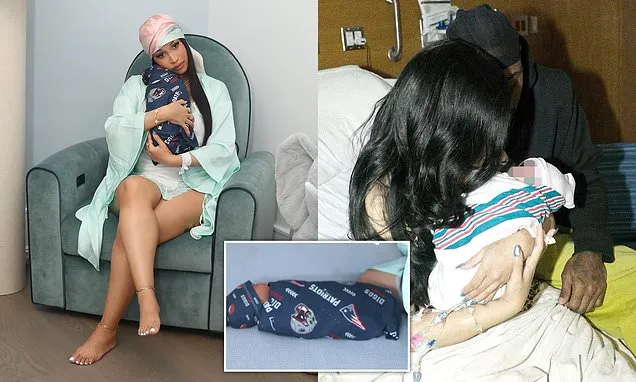 Cardi B reveals first photos of newborn son with Stefon Diggs and flashes  dazzling ring on wedding finger | Daily Mail Online