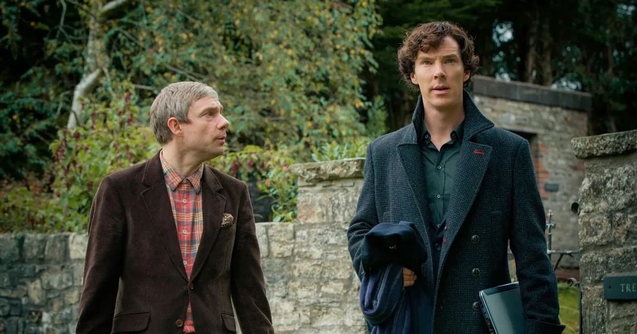 Benedict Cumberbatch and Martin Freeman as Sherlock Holmes and John Watson in BBC Sherlock Season 3 Episode 3 His Last Vow